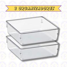 Imagem de Kit 2 Organizador Acrilíco Modular 1 Porta Maquiagem Perfume - PLASTUT