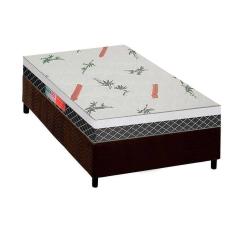 Imagem de Cama Box Solteiro: Colchão Ortopédico Plumatex D28/Ep Falcon Ultra Firme + Base Brown(88X188)