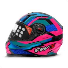 Imagem de Capacete Para Motociclista Com Várias Cores Modelo GTX Fox - FW3, Rosa