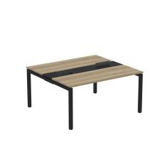 Imagem de Mesa Plataforma Dupla com Pé de Aço para Coworking 150X140/2P PDC15/14/2P Noce Naturalle/Preto