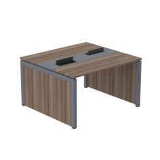 Imagem de Mesa de Plataforma Dupla para 2 Pessoas Corporativa 150x140/2p Walnut/Grafito/Walnut