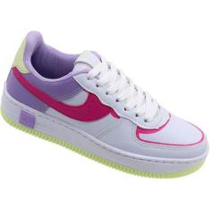 Imagem de Tênis Casual Vanscy Clippings Cadarço Perfuros Cano Baixo Feminino