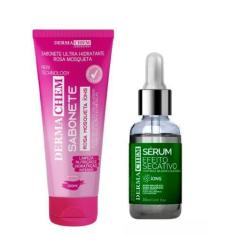 Imagem de Kit Tratamento Facial Sabonete Rosa Mosqueta E Sérum Secativo Para Esp