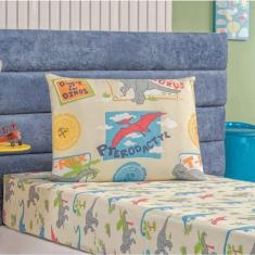 Imagem de Jogo De Cama Lençol Bouti Infantil Kids Solteiro 02 Peças Dino
