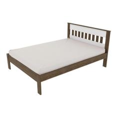Imagem de Cama de casal mdp CM8007 Nogal/Branco G69 - Gran Belo