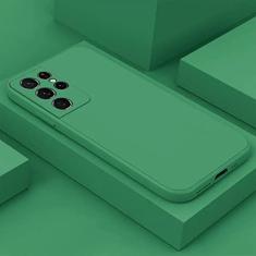Imagem de Capa de silicone líquido para Samsung Galaxy S22 S21 Ultra S20 S10 Plus FE A73 A72 A53 A52 A71 A51 A31 A33 A32 4G 5G capa de telefone, verde escuro, para Galaxy S21 Plus