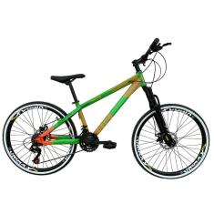Imagem de Bicicleta Aro 26 Vikingx Tuff 21v Alumínio X35 X-35 Freeride DH Aros Vmaxx Freio a Disco-Unissex