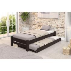 Imagem de Bicama De Solteiro Turca Madeira Maciça Cor Marrom Fosco - Mundo Das B