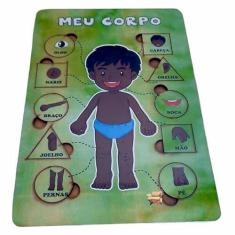 Imagem de Brinquedo Pedagógico Educativo Em Madeira Quebra Cabeça Corpo Humano (Menino B)