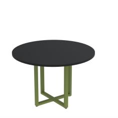 Imagem de Mesa de Reunião Redonda 100cm Mrr1100p25tub Preto/Verde Miró