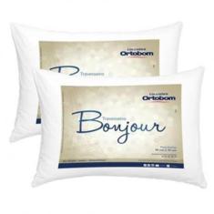 Imagem de Travesseiros Bonjour Ortobom Padrão 50cm x 70cm Fibra Siliconada Kit C