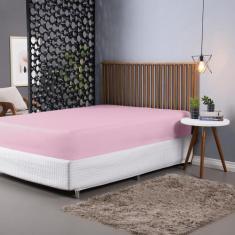 Imagem de Lençol Avulso Casal Queen C/ Elástico 100% Algodão 200 Fios Rosa - Cas