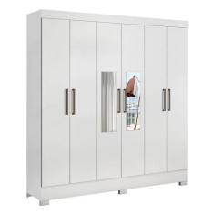 Imagem de Guarda Roupa Casal Prático Branco Com Espelho - Demóbile - Demobile
