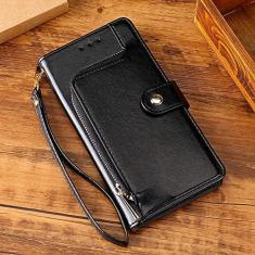 Imagem de Capa tipo carteira com zíper para Samsung Galaxy A53 A80 A71 A51 A20 A30 A40 A50 A60 A70S A22 A32 A42 A52 5G Flip Cover Leather Phone Case, Black, for Samsung A30