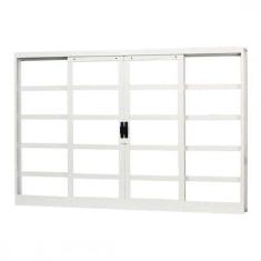 Imagem de Janela de Aço de Correr 120x150cm 4 Folhas com Vidro Mini Boreal Minas Sul MGM Branco