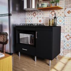 Imagem de Balcão Para Cooktop 1,05m 5 Bocas 1 Nicho Com 1 Porta E Gaveta Turim P