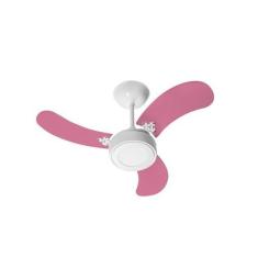 Imagem de Ventilador de Teto Led Colors Br/Rosa 220V+Controle Remoto - Venti-Del