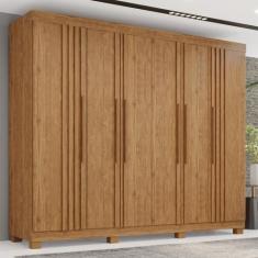 Imagem de Guarda-Roupa Com Ripado 6 Portas 4 Gavetas Londres Prime - Imop Móveis