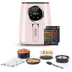 Imagem de Air Fryer 4,5 Litros 8 em 1 com Painel de Controle Digital, Aço Inoxidável, 1700W 110V, KOOC, Rosa