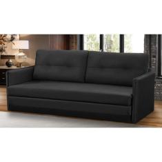 Imagem de Sofá Cama 2 lugares 1,50m Luisa Suede Preto Adonai Estofados
