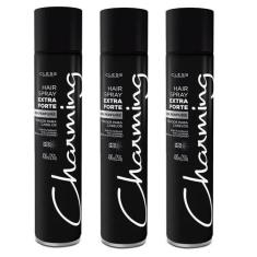 Imagem de Kit Hair Spray Charming Black Extra Forte Sem Perfume 400ml - 3 Unidad