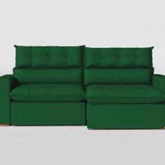 Imagem de Sofá 190cm Retrátil Reclinável Molas Ensacadas Verde