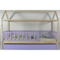 Imagem de Bicama Montessoriana Solteirão Casinha Colorida Madeira Maciça Pinus -