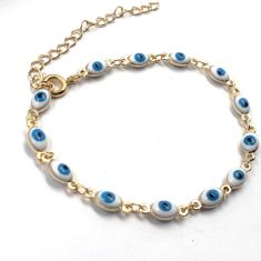 Imagem de Pulseira Olho Grego Banhado a Ouro 18k