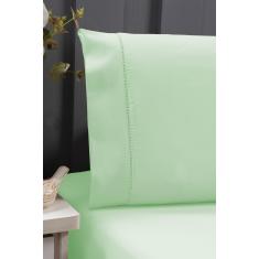 Imagem de Jogo De Lençol 100% Algodão Cama Queen Verde Com Elástico