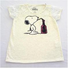 Imagem de Camiseta Ellus Kids Snoopy Det Renda 04Kd192 