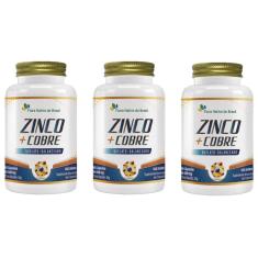 Imagem de 3X Zinco + Cobre Quelato 60 Cápsulas 500Mg Flora Nativa Do Brasil