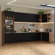 Imagem de Armário de Cozinha Completa de Canto 499cm Rustic/preto Agata Madesa 01