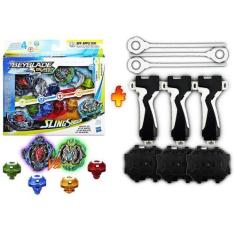 Imagem de Beyblade Burst Slingshock Kit Mestre Hasbro + 3 Lançadores