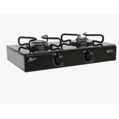 Imagem de Fogão Gás Mesa Junior 2 Bc Glass ARR Preto c/ Vidro Preto -Manual - CL