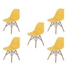 Imagem de Kit 5 Cadeiras Charles Eames Eiffel  Base Madeira - Impex design