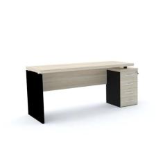 Imagem de Mesa para Escritório 4 Gavetas Pe40 Nogueira Casablanca/preto