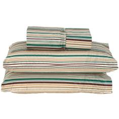 Imagem de Jogo Cama Lençol Queen 180 Fios 3pçs Listras Verde