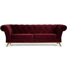 Imagem de Sofá 4 Lugares Para Sala de Estar Império 280 cm D02 Veludo Marsala C-278 - Lyam Decor