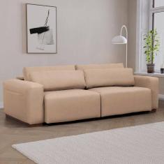 Imagem de Sofá Essence Retrátil 4 Lugares 240cm Tecido Pet Friendly CabeCasa MadeiraMadeira Bege