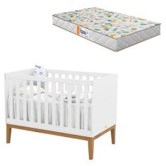 Imagem de Berço Americano Unique Branco Soft Eco Wood com Colchão Gazin - Matic