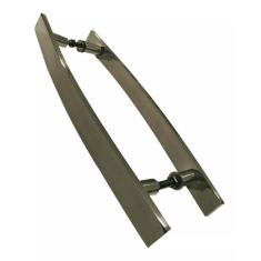 Imagem de Puxador Para Portas Madeira Vidro Alumínio Curvo Bronze 40Cm
