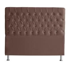 Imagem de Cabeceira De Cama Box Paris Casal 140 Cm Botão Strass Suede Rosê Eli Móveis