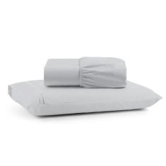 Imagem de Jogo De Lençol Solteiro Mirante 100% Algodão 2 Peças - Cinza