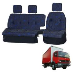 Imagem de Sofá Cama Banco Completo Mb Atego 1418 Cabine Simples Azul - Pampa