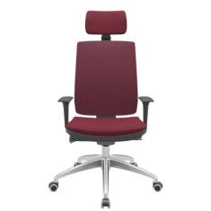Imagem de Cadeira Office Brizza Soft Poliester Vinho Autocompensador Com Encosto