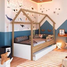Imagem de Cama Montessoriana Infantil Estilo Casinha Com Cama Auxiliar - Complet