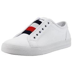 Imagem de Tommy Hilfiger Tênis feminino Anni Slip-On, lona branca, 38, Tela branca, 37