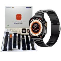 Imagem de Relogio Smartwatch Hw Ultra2 49mm 8x1 +7 Pulseiras Com Chat Gpt - Pret