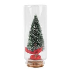 Imagem de Árvore de Natal Pequena, 4,7 X 1,9 X 1,9 Polegadas Adorável Decoração de Férias Em Miniatura Carregada de Neve Com Fita Vermelha, Aparência Realista Decoração de árvore de Natal