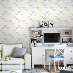 Imagem de Papel de Parede Lavável Triângulos s e s 9m